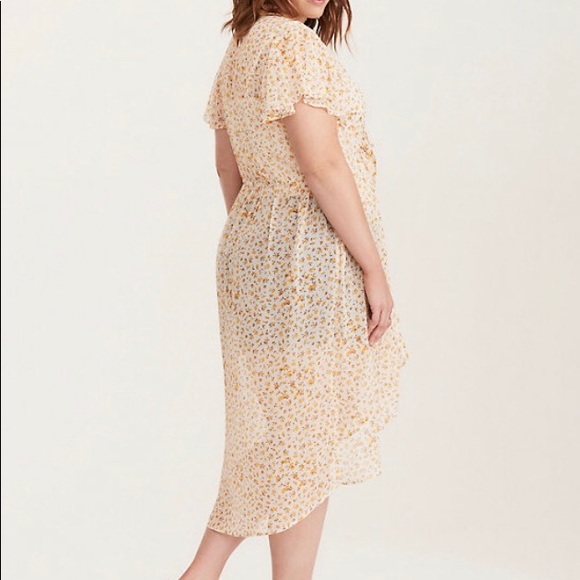 Floral Print Chiffon Hi-Low Maxi Top/Duster/Kimono - Picture 2 of 4